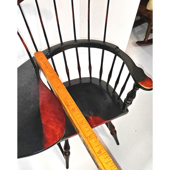 Vintage Windsor Style Spindle Fan Back Arm Desk Chair for Doll/Bear FLAWED - Picture 7 of 12